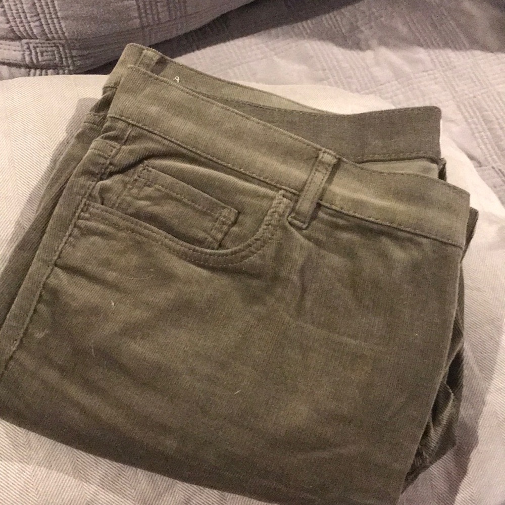LOFT skinny cords - olive/moss color